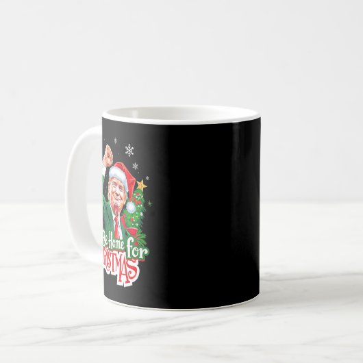 私はクリスマスサンタトランプのクリスマスのためおもしろいに家に帰る コーヒーマグカップ (正面左)
