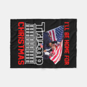 私はクリスマスサンタトランプのクリスマスのためおもしろいに家に帰る フリースブランケット (正面(横))