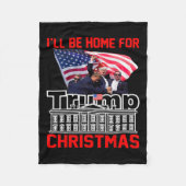 私はクリスマスサンタトランプのクリスマスのためおもしろいに家に帰る フリースブランケット (正面)