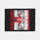 私はクリスマスサンタトランプのクリスマスのためおもしろいに家に帰る フリースブランケット (正面(横))