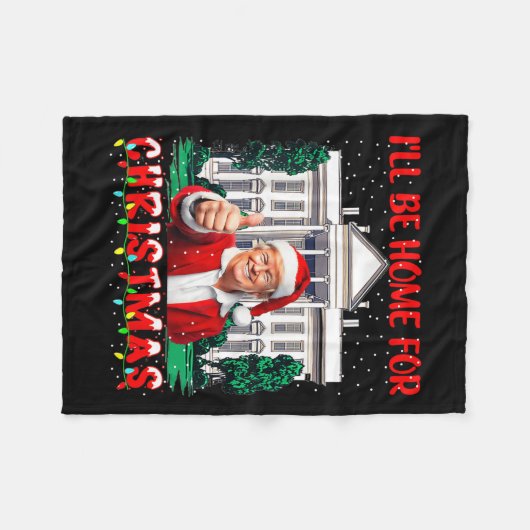 私はクリスマスサンタトランプのクリスマスのためおもしろいに家に帰る フリースブランケット (正面(横))