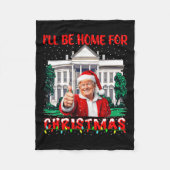 私はクリスマスサンタトランプのクリスマスのためおもしろいに家に帰る フリースブランケット (正面)