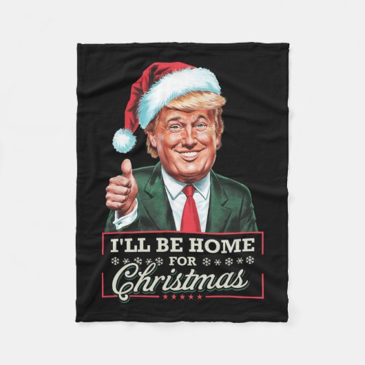 私はクリスマスサンタトランプのクリスマスのためおもしろいに家に帰る フリースブランケット (正面)