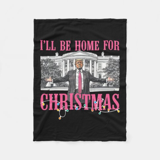 私はクリスマスサンタトランプのクリスマスのためおもしろいに家に帰る フリースブランケット (正面)