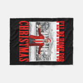 私はクリスマスサンタトランプのクリスマスのためおもしろいに家に帰る フリースブランケット (正面(横))