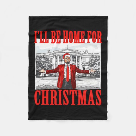 私はクリスマスサンタトランプのクリスマスのためおもしろいに家に帰る フリースブランケット (正面)