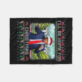 私はクリスマスサンタトランプのクリスマスのためおもしろいに家に帰る フリースブランケット (正面(横))