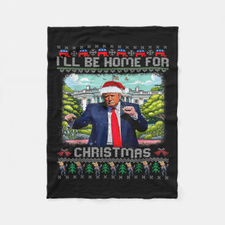 私はクリスマスサンタトランプのクリスマスのためおもしろいに家に帰る フリースブランケット