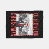 私はクリスマスサンタトランプのクリスマスのためおもしろいに家に帰る フリースブランケット (正面(横))