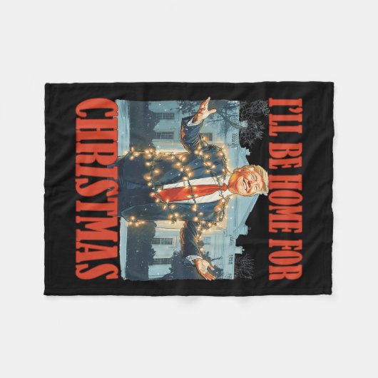 私はクリスマスサンタトランプのクリスマスのためおもしろいに家に帰る フリースブランケット (正面(横))