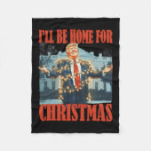 私はクリスマスサンタトランプのクリスマスのためおもしろいに家に帰る フリースブランケット (正面)