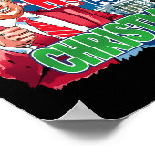 私はクリスマスサンタトランプのクリスマスのためおもしろいに家に帰る ポスター (角)