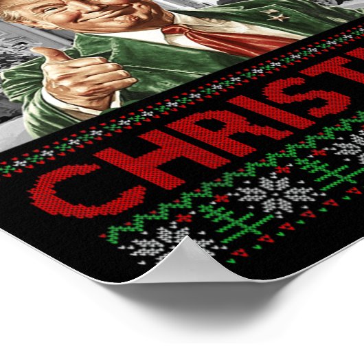 私はクリスマスサンタトランプのクリスマスのためおもしろいに家に帰る ポスター (角)