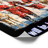 私はクリスマスサンタトランプのクリスマスのためおもしろいに家に帰る ポスター (角)