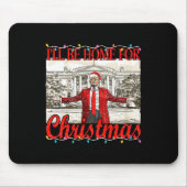 私はクリスマスサンタトランプのクリスマスのためおもしろいに家に帰る マウスパッド (正面)