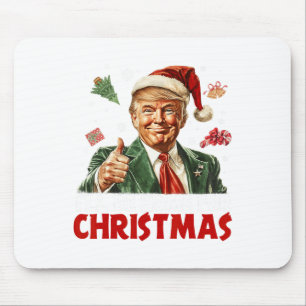 私はクリスマスサンタトランプのクリスマスのためおもしろいに家に帰る マウスパッド