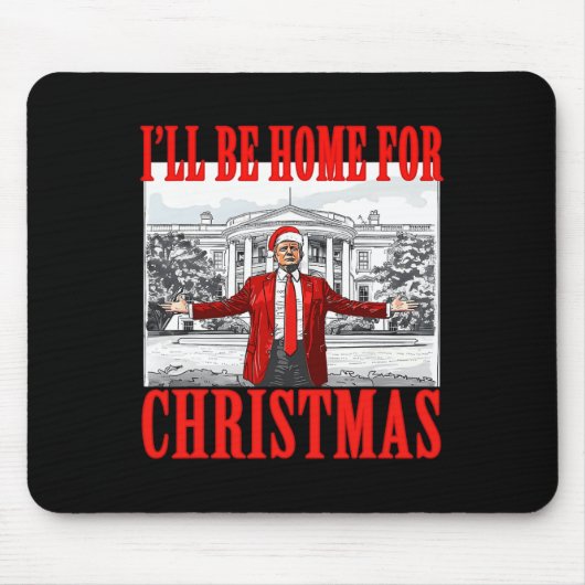 私はクリスマスサンタトランプのクリスマスのためおもしろいに家に帰る マウスパッド (正面)