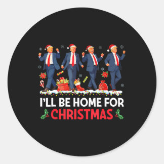 私はクリスマスサンタトランプのクリスマスのためおもしろいに家に帰る ラウンドシール