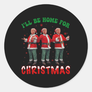 私はクリスマスサンタトランプのクリスマスのためおもしろいに家に帰る ラウンドシール