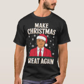 私はクリスマスサンタトランプクリスマスに家に帰るおもしろい Tシャツ (正面)