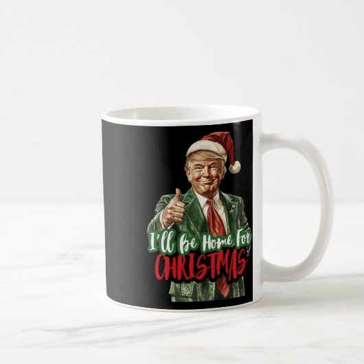 私はクリスマスサンタトランプクリスマスパジャマの家になる コーヒーマグカップ (右)