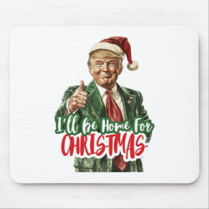 私はクリスマスサンタトランプクリスマスパジャマの家になる マウスパッド
