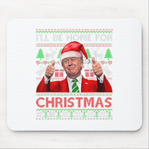 私はクリスマスサンタトランプクリスマスパジャマの家になる マウスパッド