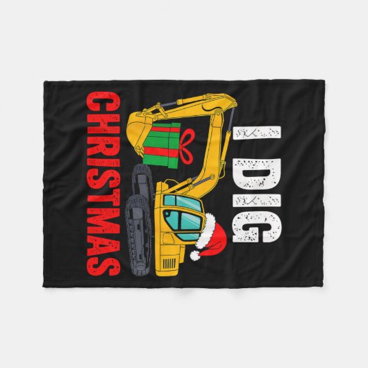 私はクリスマスショベルのクリスマスPjs幼児ボーイズKi フリースブランケット (正面(横))