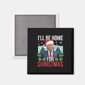 私はクリスマストランプの家おもしろいに帰る マグネット (正面/裏面)