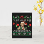 私はクリスマストランプの醜いおもしろい汗の家に帰る カード (黄色い花)