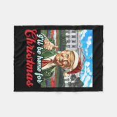 私はクリスマストランプクリスマスパジャマの家おもしろいに帰る フリースブランケット (正面(横))