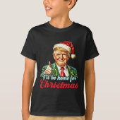 私はクリスマストランプクリスマスパジャマの家おもしろいに帰る Tシャツ (正面)