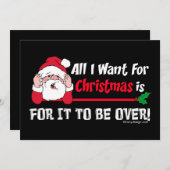 私はクリスマスバーHumbug Blackのためにすべてのおもしろい欲しい シーズンカード (正面/裏面)