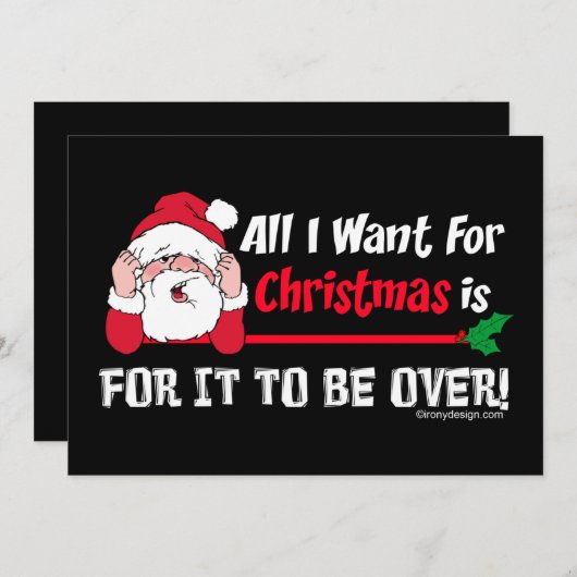 私はクリスマスバーHumbug Blackのためにすべてのおもしろい欲しい シーズンカード (正面/裏面)