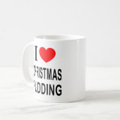 私はクリスマスプディングが大好き コーヒーマグカップ (正面左)