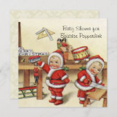 私はクリスマスベビーギフトセット、シャワー付属品 招待状 (正面/裏面)