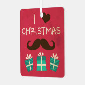 私はクリスマスムスタッシュオーナメント メタルオーナメント (正面左)