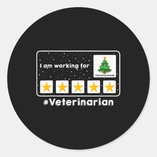 私はクリスマス休暇5セントで働いている獣医 ラウンドシール (正面)