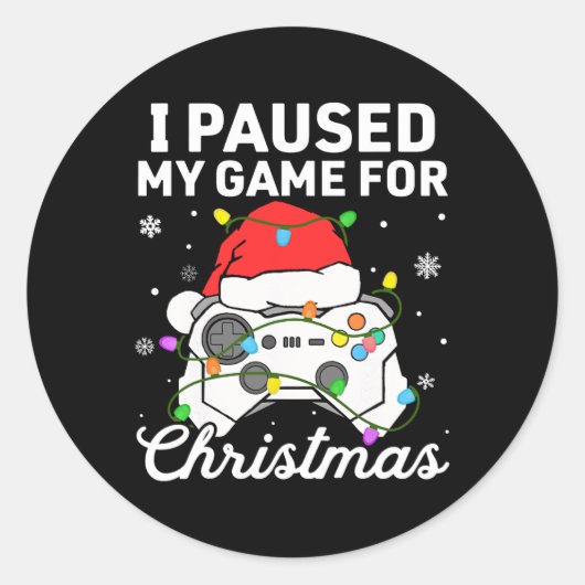 私はクリスマス少年ゲーマーGaming Cのためにゲームを一時停止した ラウンドシール (正面)