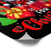 私はクリスマス所有者サンタドッグIのためのダルマチアがほしい ポスター (角)