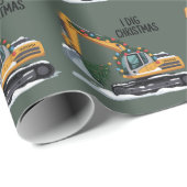 私はクリスマス掘削機サンタボーキッズを掘おもしろいる ラッピングペーパー (ロールコーナー)