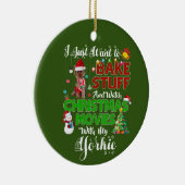 私はクリスマス映画をヨークシャーテリアで見たい セラミックオーナメント (右)