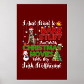 私はクリスマス映画を見たいアイリッシュ・ウルフハウンド ポスター (正面)