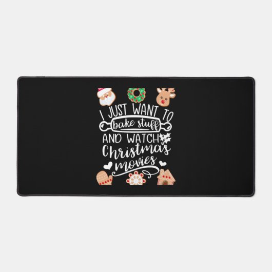 私はクリスマス映画を見て物を焼きたいM デスクマット (正面)
