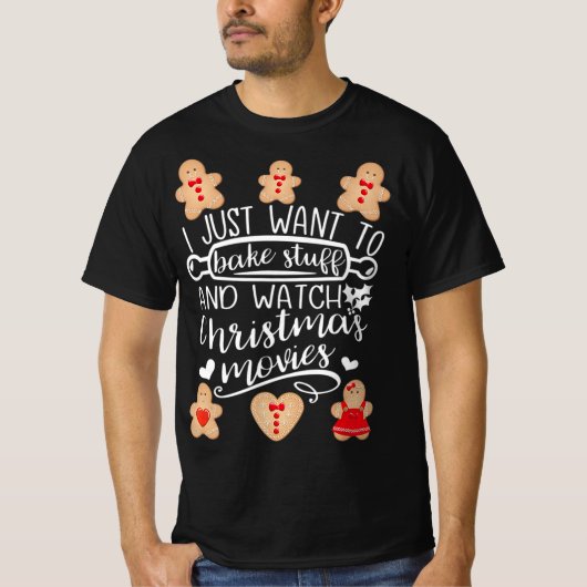 私はクリスマス映画を見て物を焼きたいM Tシャツ (正面)