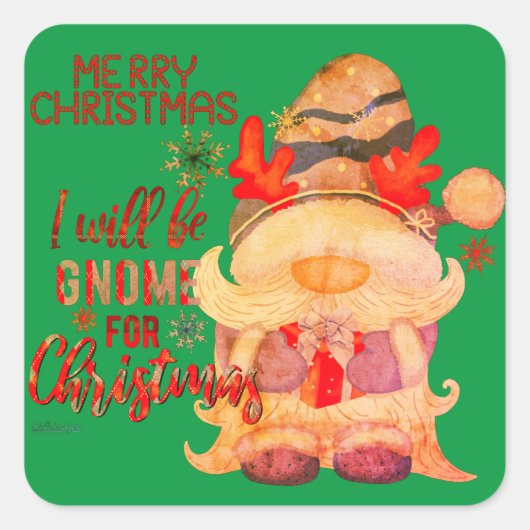 私はクリスマス格言になるおもしろい スクエアシール (正面)
