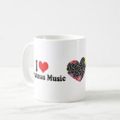 私はクリスマス音楽を愛します コーヒーマグカップ (正面左)
