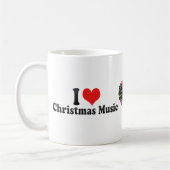 私はクリスマス音楽を愛します コーヒーマグカップ (左)