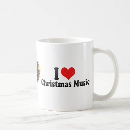 私はクリスマス音楽を愛します コーヒーマグカップ (右)