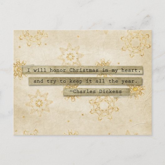 私はクリスマス・チャールズ・ディケンズ・スノーフレーク シーズンポストカード (正面)